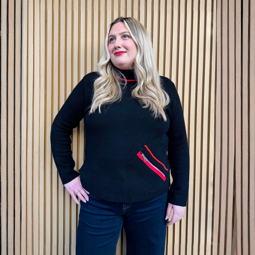 W25182 Black Knit sweater
