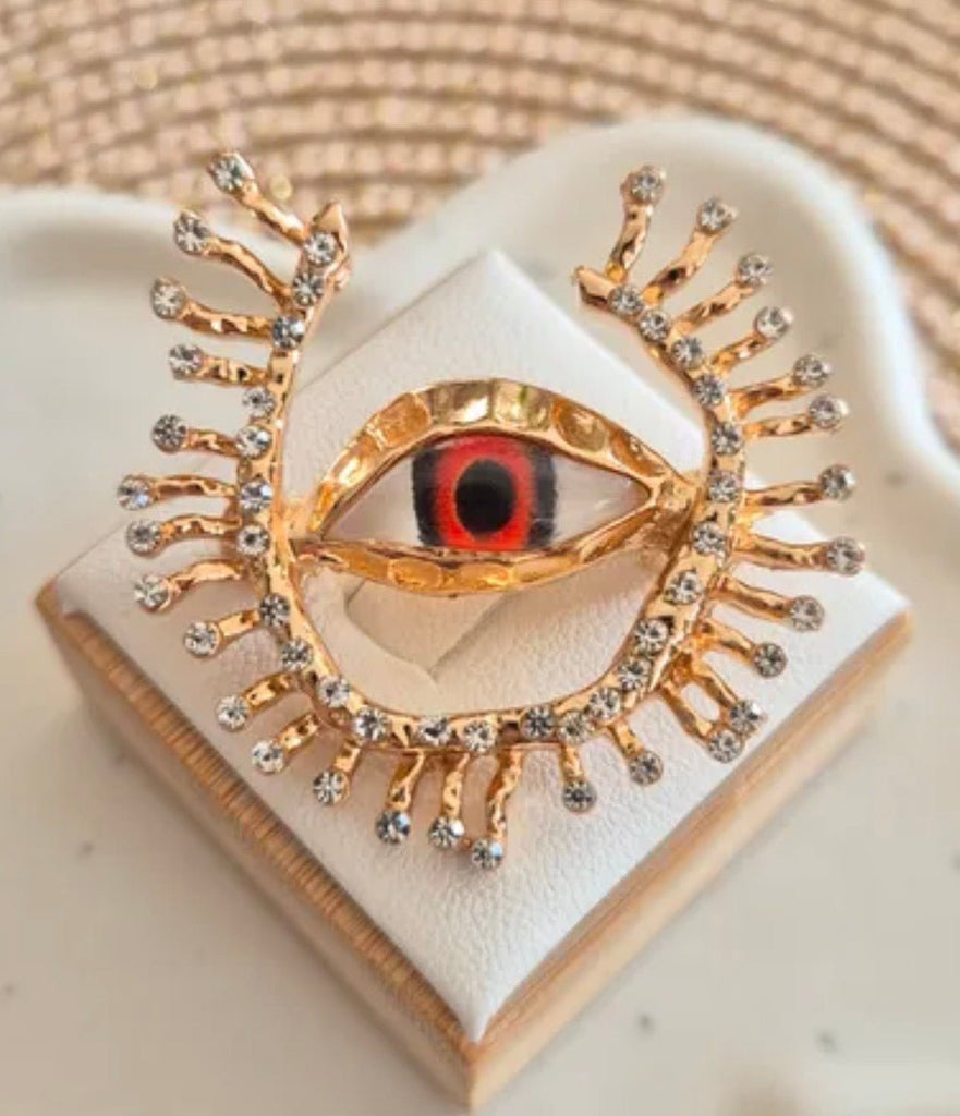 Red Mini Evil Eye Brooch