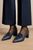 13111M2 Navy Leather Suede Pump