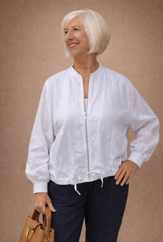 FO8233 White Linen Jacket