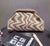 Taupe/Cream Knit Clutch