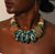 Ocean and Gold Beaded Necklace