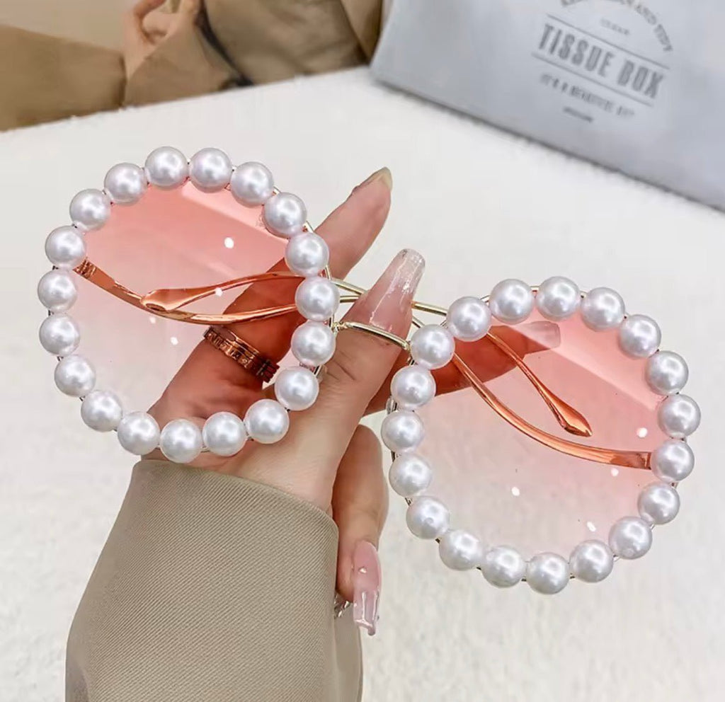 Round Pearl Iridescent Sunglasses