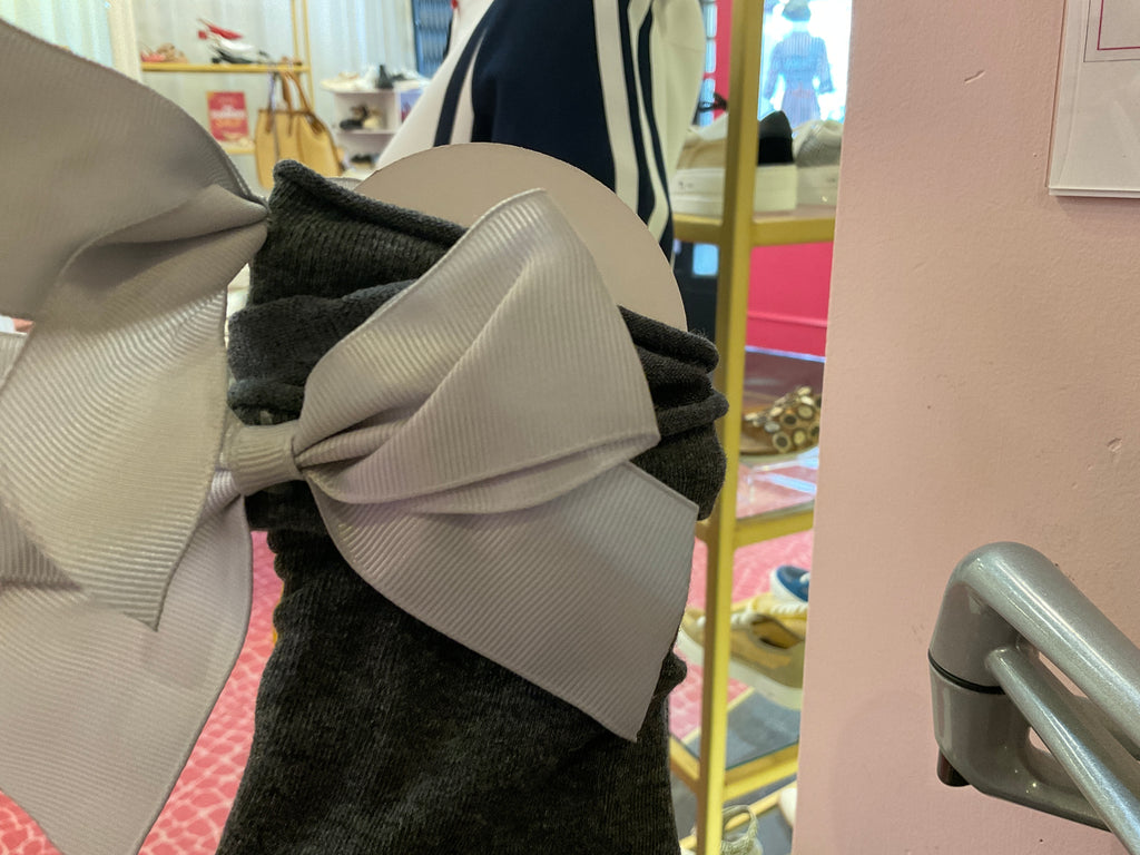 Ankle Bow Grey Sock