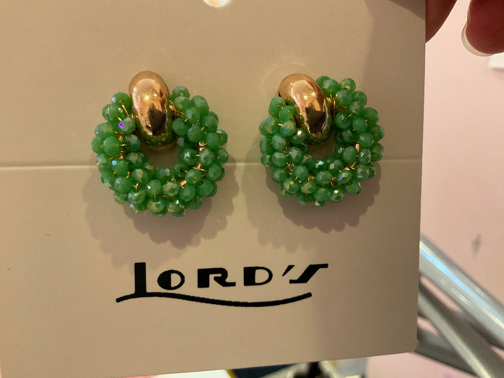 Green Beaded Earring