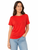 97370 Orange Red Linen T-Shirt
