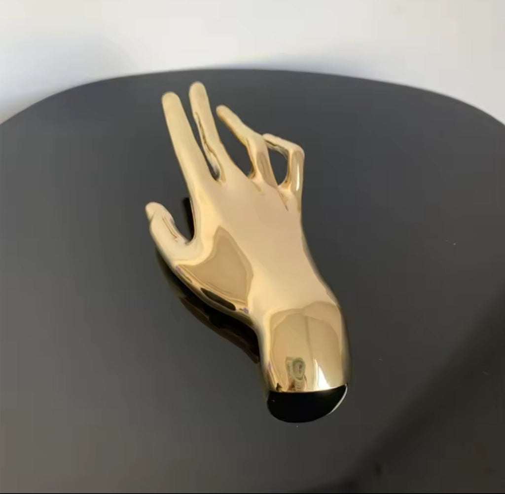 Gold Hand Brooch