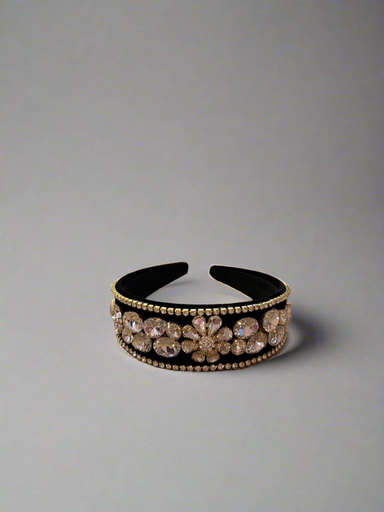 Black Velvet Sparkle Headband