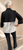 860524 Black Blouse With Accordion Detail