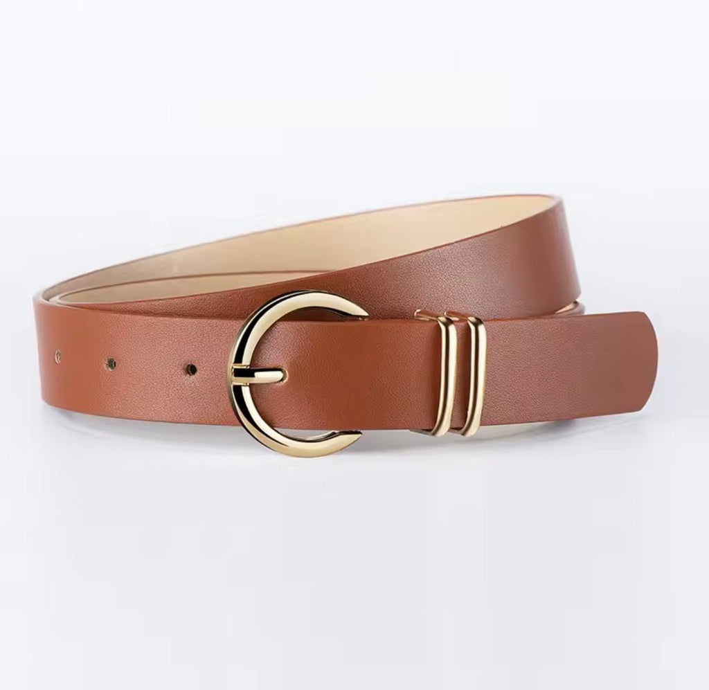 Brown Gold Round Belt