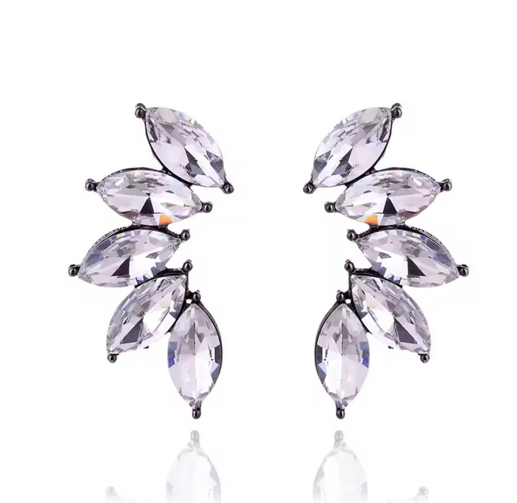 Silver Rhinestone Mini Cluster Earring