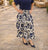 97192 Navy Print Ruffle Skirt