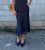 94364 Dark Blue Satin Skirt