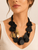 Black wooden disc necklace