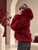 Sally Crop Red Faux Fur Bomber with Hood RESTOCKING November