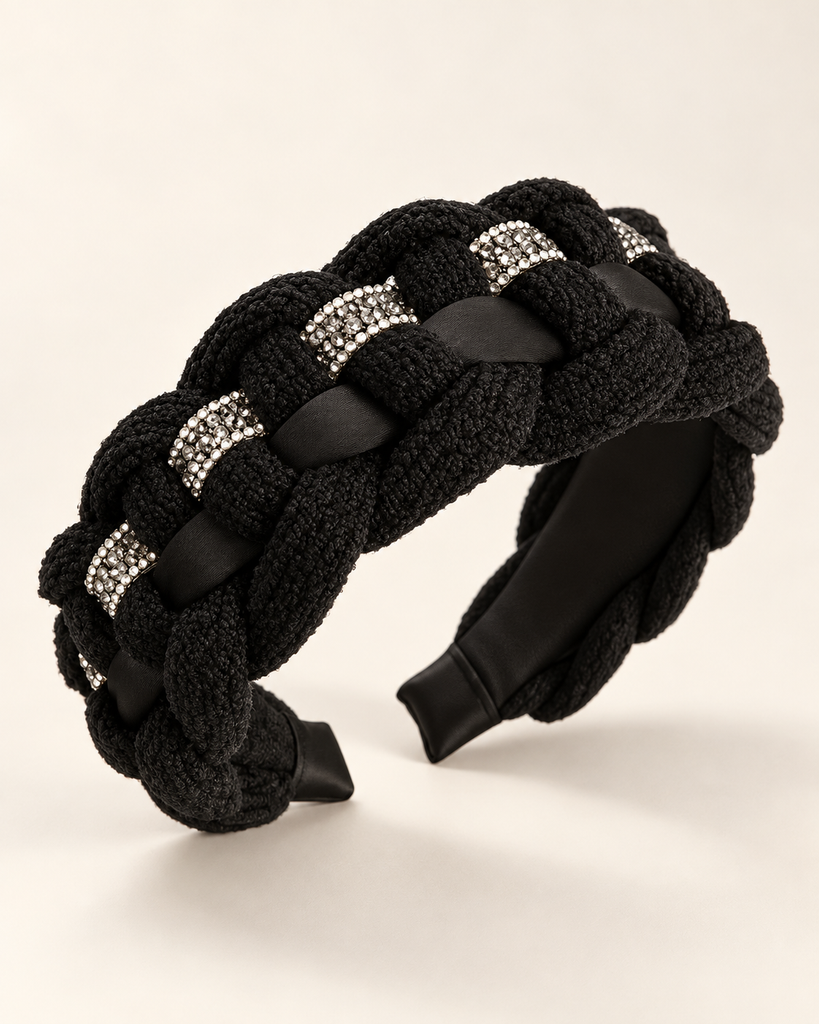 Chloe Black Braided Headband