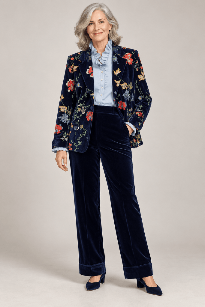 34015 Sabina Navy Floral Blazer