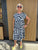24-339 Navy Batik Babydoll Dress