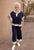 261941 Navy V-Neck Top