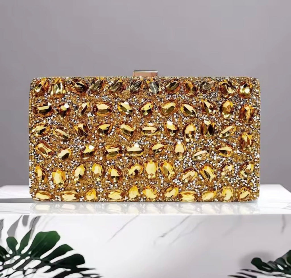 Sheana Bright Gold Evening Clutch