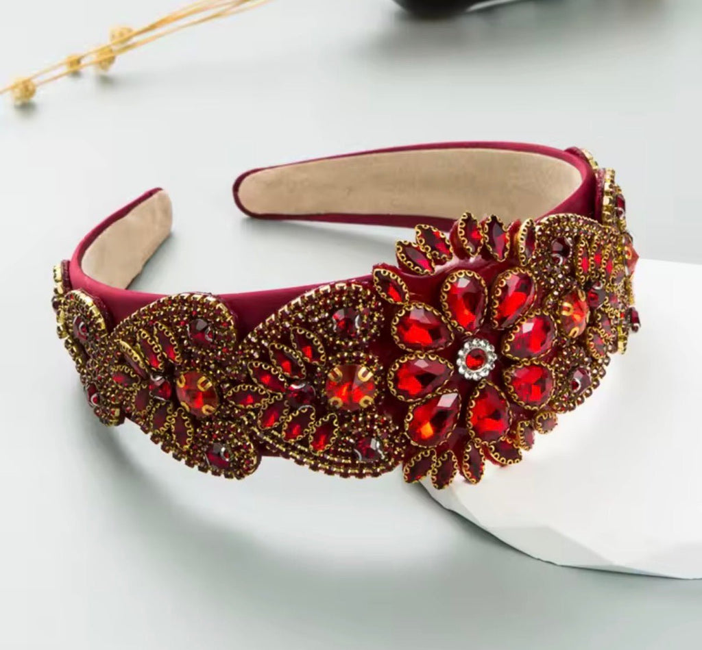 Rose Red Crystal Headband