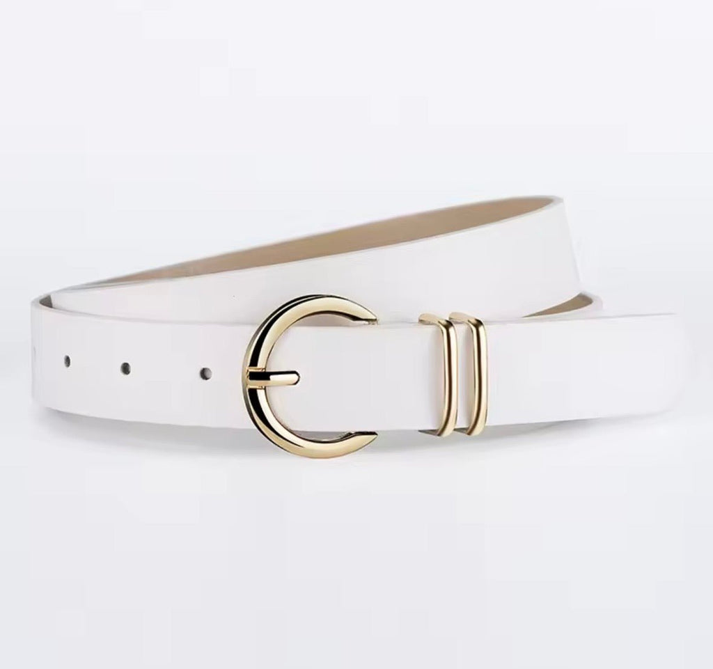 Cream Gold Round Belt