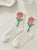 White Tulip Mesh Sock