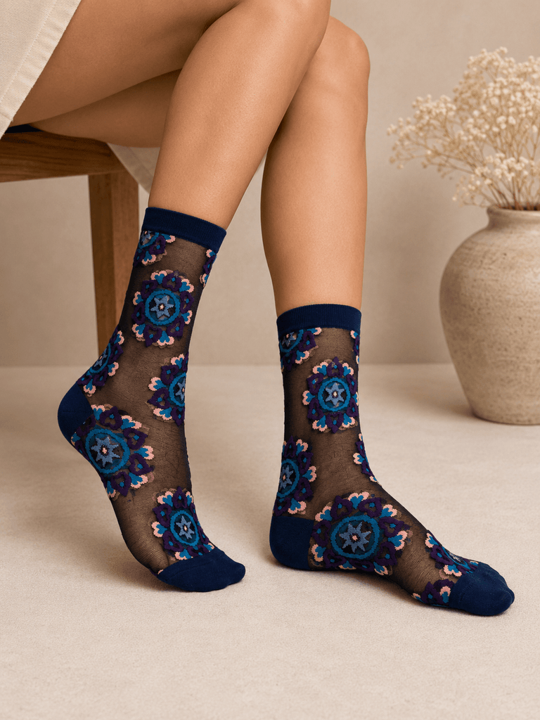 Purple Heart Mesh Sock