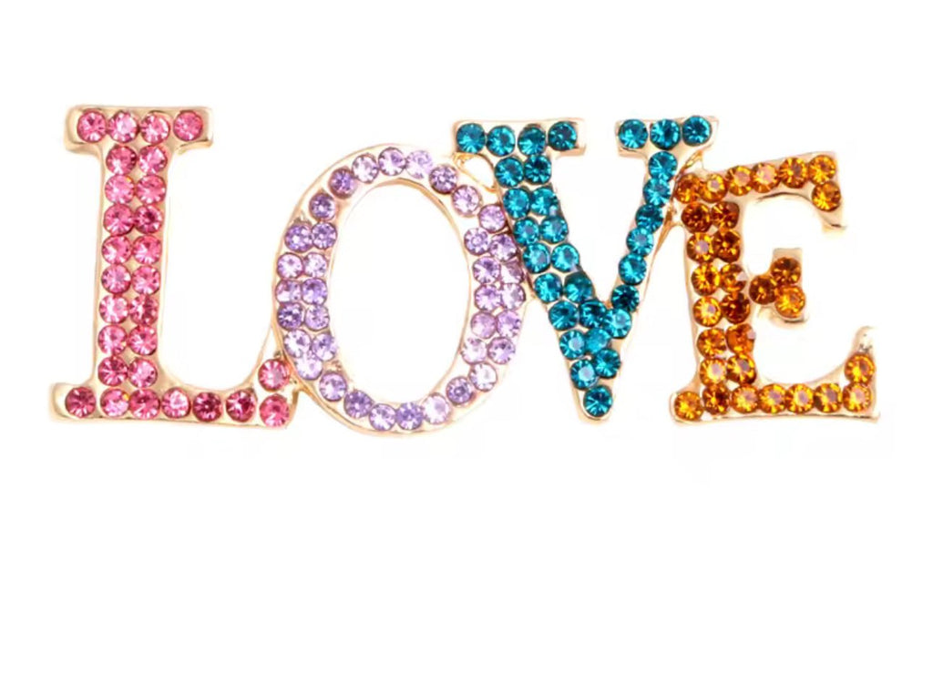 LOVE Jeweled Brooch