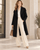 263912 Thigh Length Black Fringe  Coat