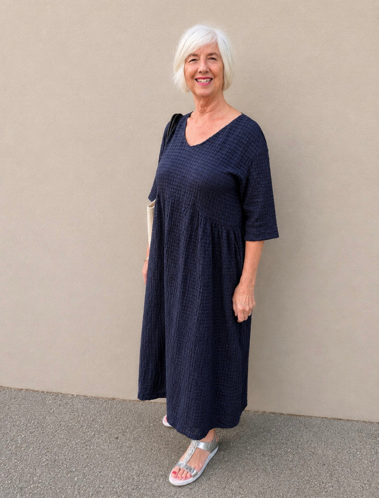 D217CA Loose Fit Cotton Dress Ink