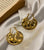Gold Pleated Earrings