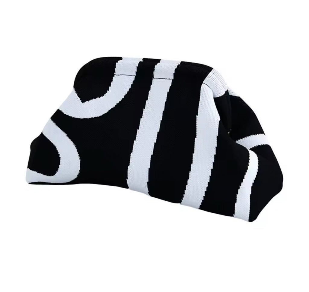Black & White Squiggle Clutch