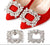 Square Pearl Gemstone Shoe Clips