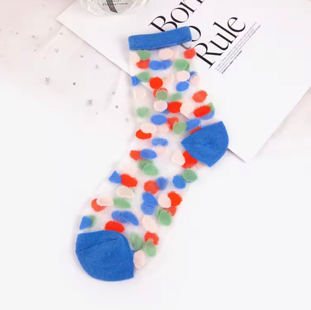 Multi Dots Mesh Sock