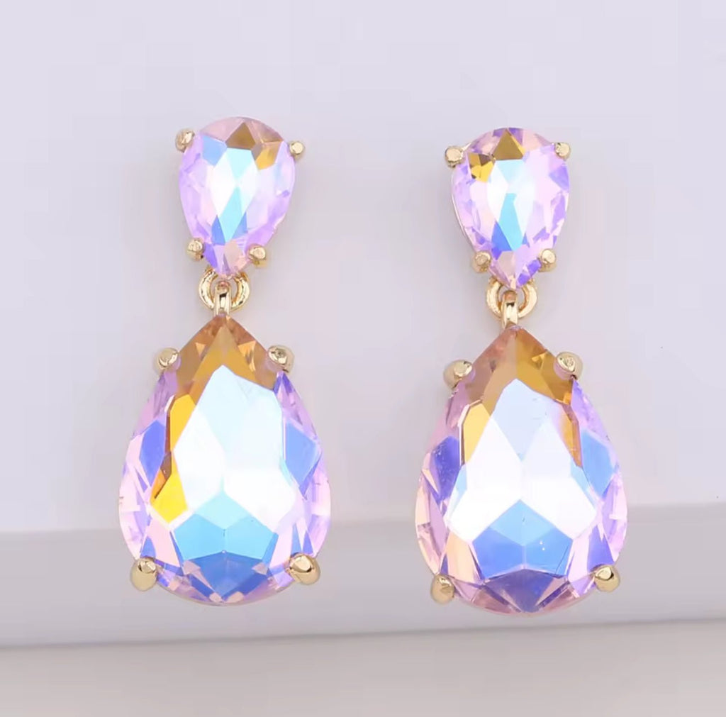 Opal Crystal Drop Earring