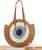 Tan/Blue Straw Beach Tote