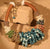Ocean and Gold Beaded Necklace