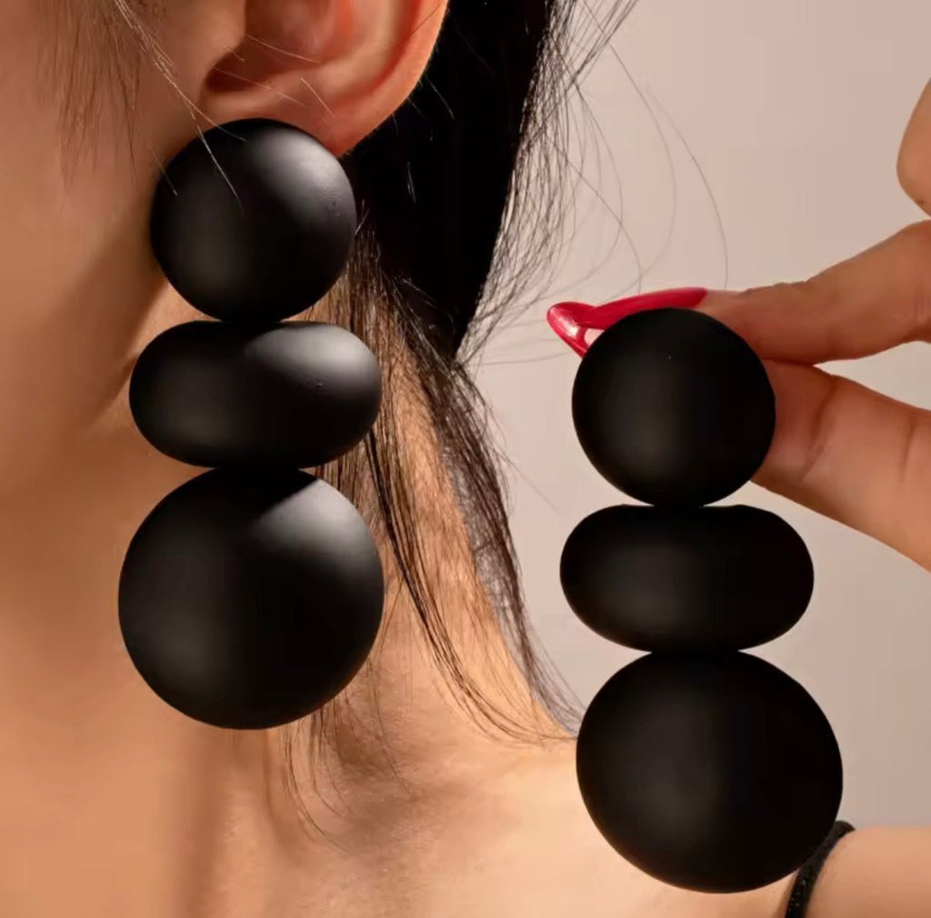 Jake Black Drop Modern Earrings