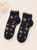 Navy Mini-floral Ribbed Sock