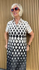 24-354 Black and Cream Geo Shirt Dress