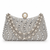 Annie Silver Double Strap Crystal Clutch