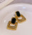 Black Rhinestone Door-knocker Earring