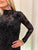 Black Floral Velvet Underpining