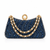 Annie Navy Double Strap Crystal Clutch