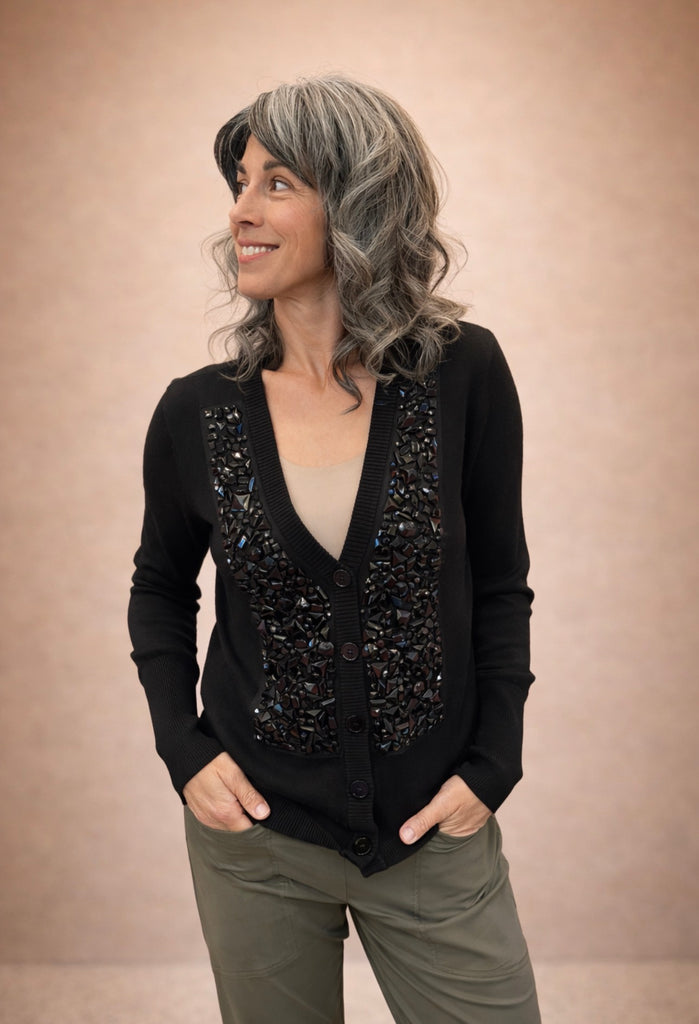 8615 Betina Black Cardigan