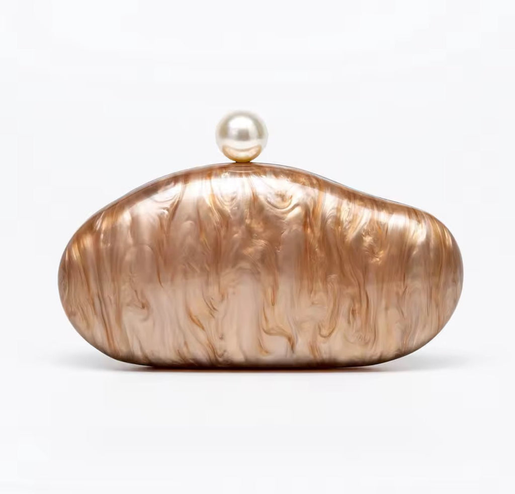 Champagne Shell Clutch