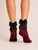 Ankle Bow Burgundy Sock
