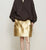 Street Style Gold Mini Skirt