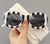Round White/Black Stripe Sunglasses